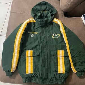 Vintage Green Bay Packers Jacket Youth Large NFL Pro Player Down Puffer 90s
